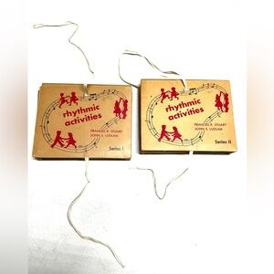 Vtg. 1956 RHYTHMIC ACTIVITIES CARDS I, ll, Songs Music Dancing Teaching Complete